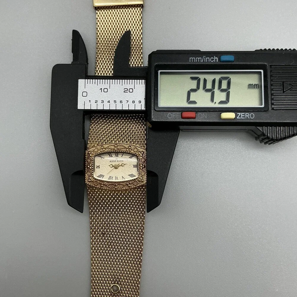 Anne Klein Womens Watch 25mm Cream Dial Gold Tone Mesh Band 10/6416 New Battery